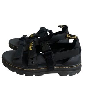 Dr Martens Pearson Black Element Webbing Sandals Womens 12 Mens 11 used 1x euc